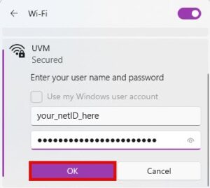 windows wireless credentials screen