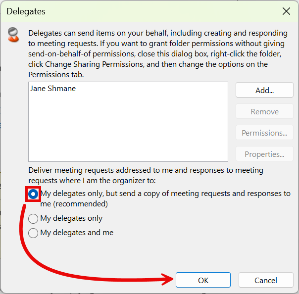 Delegates window My Delegates Only But button