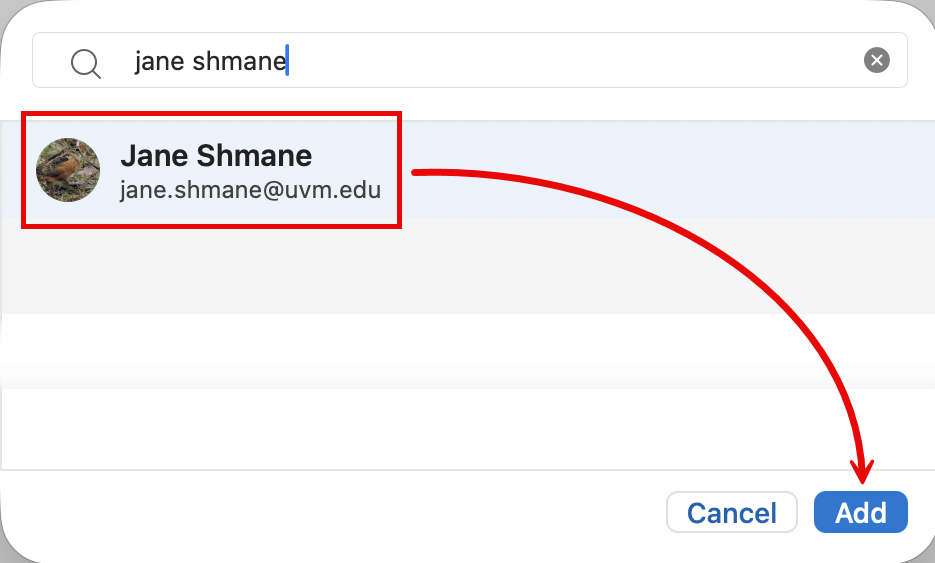 Delegate search Add button