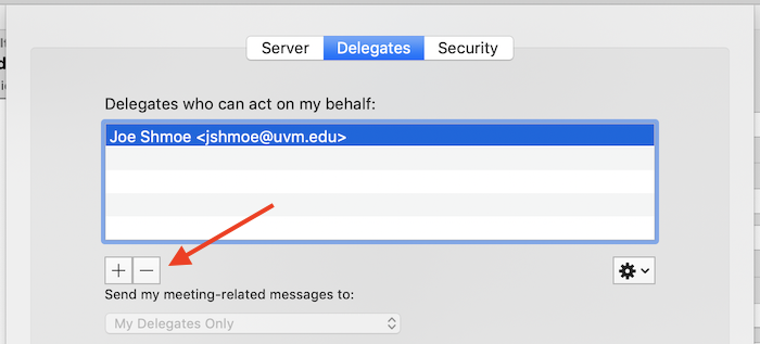Outlook for Mac add Delegate.