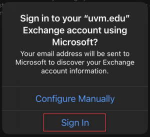 Sign in confirmation screen with Sign In highlighted