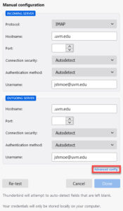 Thunderbird Advanced config settings.