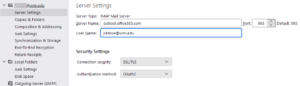 Thunderbird Incoming Server Settings.