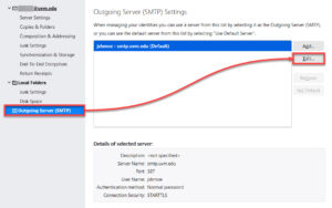 Thunderbird Edit SMTP Settings.