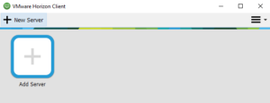 VMWare Horizon Client Add Server button.