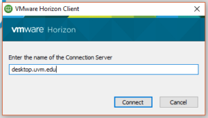 VMWare Horizon Client Connection Server entry.