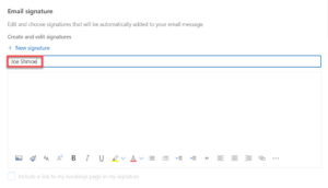 Exchange Online name new signature.