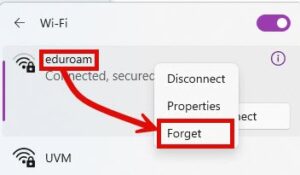 windows forget wifi settings