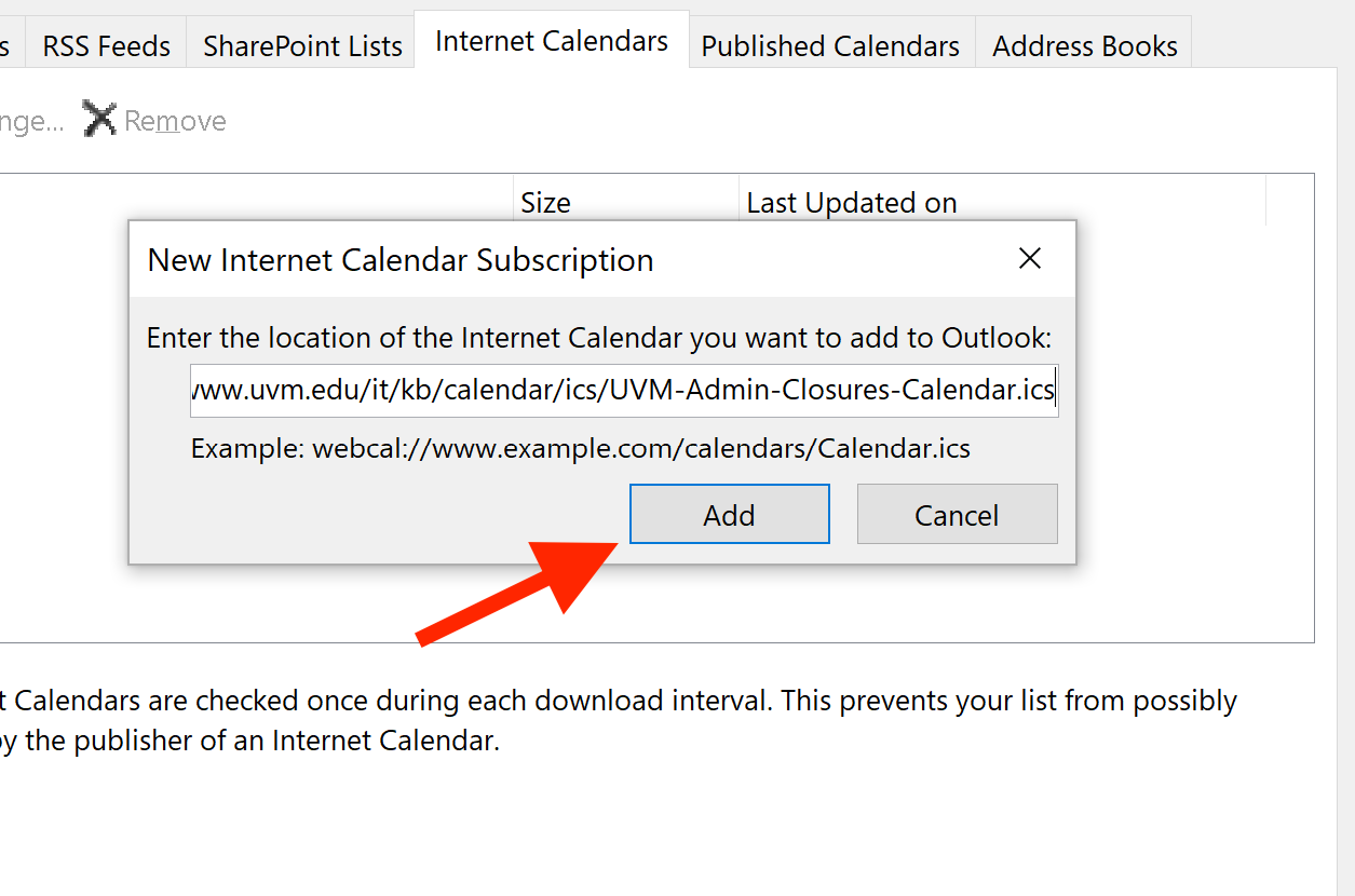 Adding and Importing Campus Calendars UVM Knowledge Base