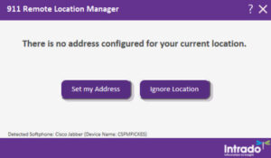 911 Remote Location Manager no address configured.