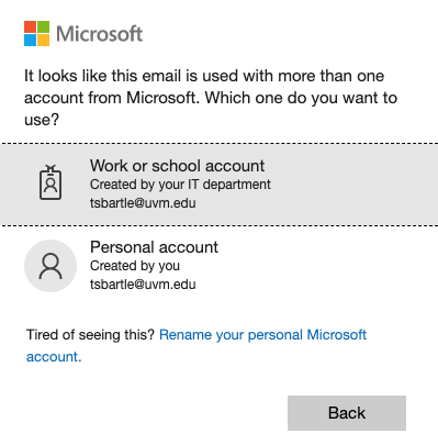 MS pick and account window