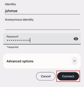 Android wireless network settings