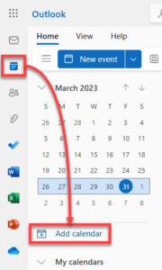 Exchange Online Add calendar.