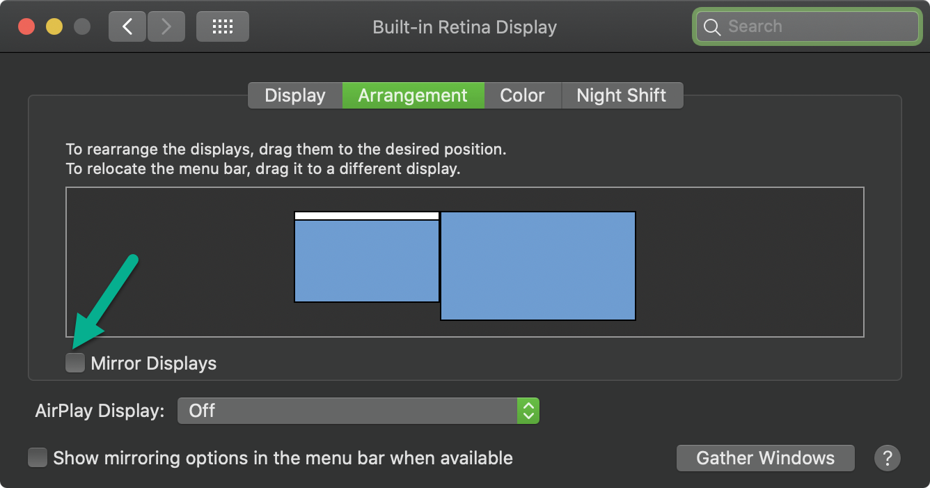 how to change screen mirroring on mac