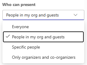 Who Can Present drop-down menu