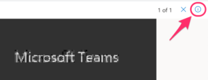 Teams meeting i icon information button