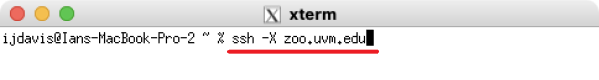 Mac xterm SSH X command
