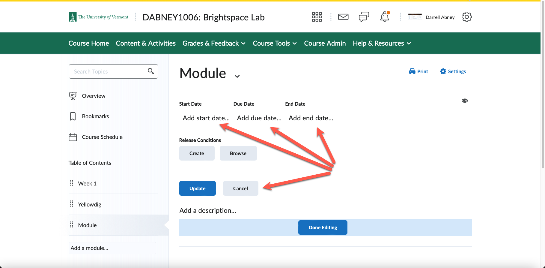 Brightspace Bulk Manage Dates UVM Knowledge Base