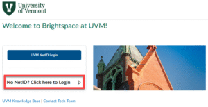 Non-NetID login button.