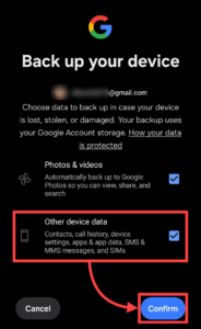 Backing up App Data.