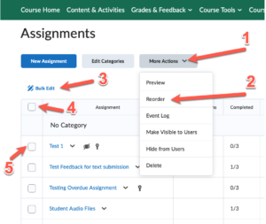 Assignment Reorder and Bulk Edit