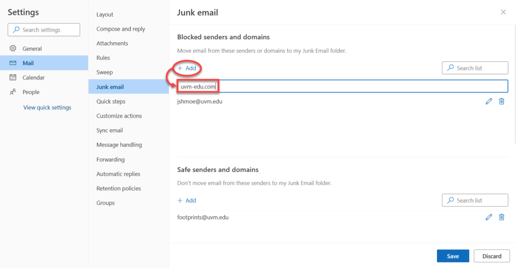 Filtering and Forwarding Emails in Outlook UVM Knowledge Base