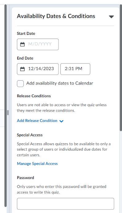 How to post a quiz with time restriction in D2L – OIT Knowledge Base