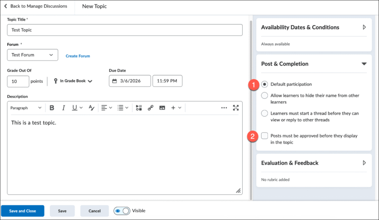 Brightspace – Discussions – UVM Knowledge Base