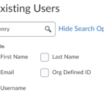 Brightspace Non-Credit Course Add Existing Users Search
