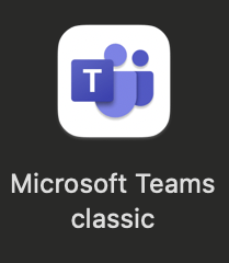 Microsoft Teams white text against black background