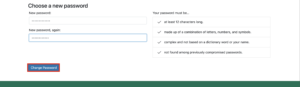 NetID and Account Management Change Password page
