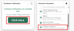 search on enrollment verification
