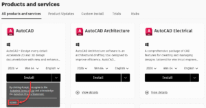 Install the desired version of AutoCAD.