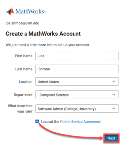 Create a MathWorks Account.