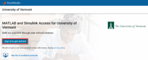 Start the process of linking a MathWorks account with UVM.