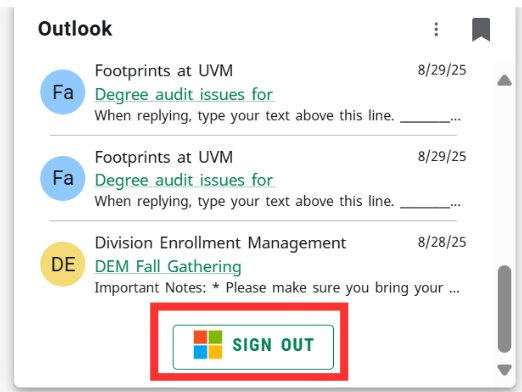card sign out