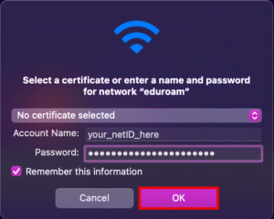 macOS wifi credentials