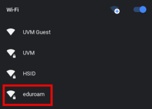 chromeOS wifi select