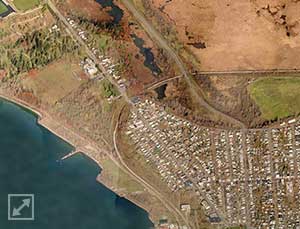 a view of Burlington's landscape by the water