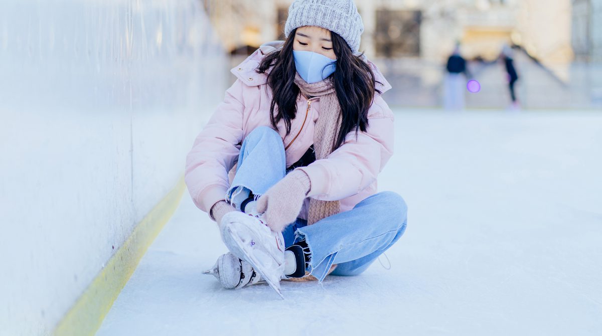 Ice skating woman