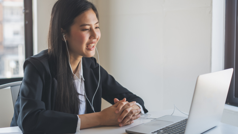 women virtual job interview