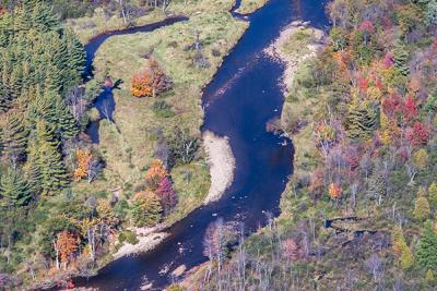 Aerial view of Ausable River watershed