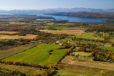 Lake Champlain and landscape viewed from Mount Philo