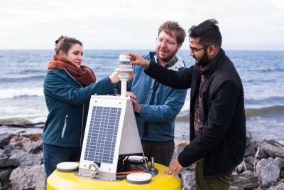 Eric and his team deploying the buoy