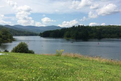 Kayakers on river