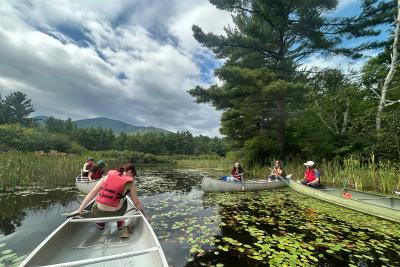 Sea Grant Scholars paddling on the Ausable River