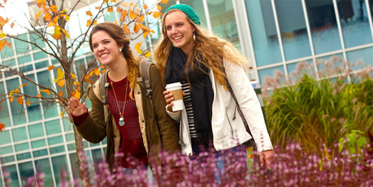 students on campus