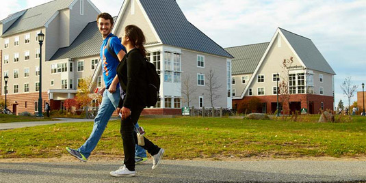 students walking on campus