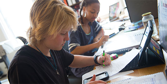 students working on a project