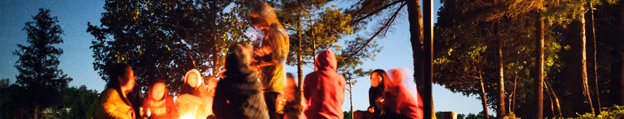 Kids around a campfire